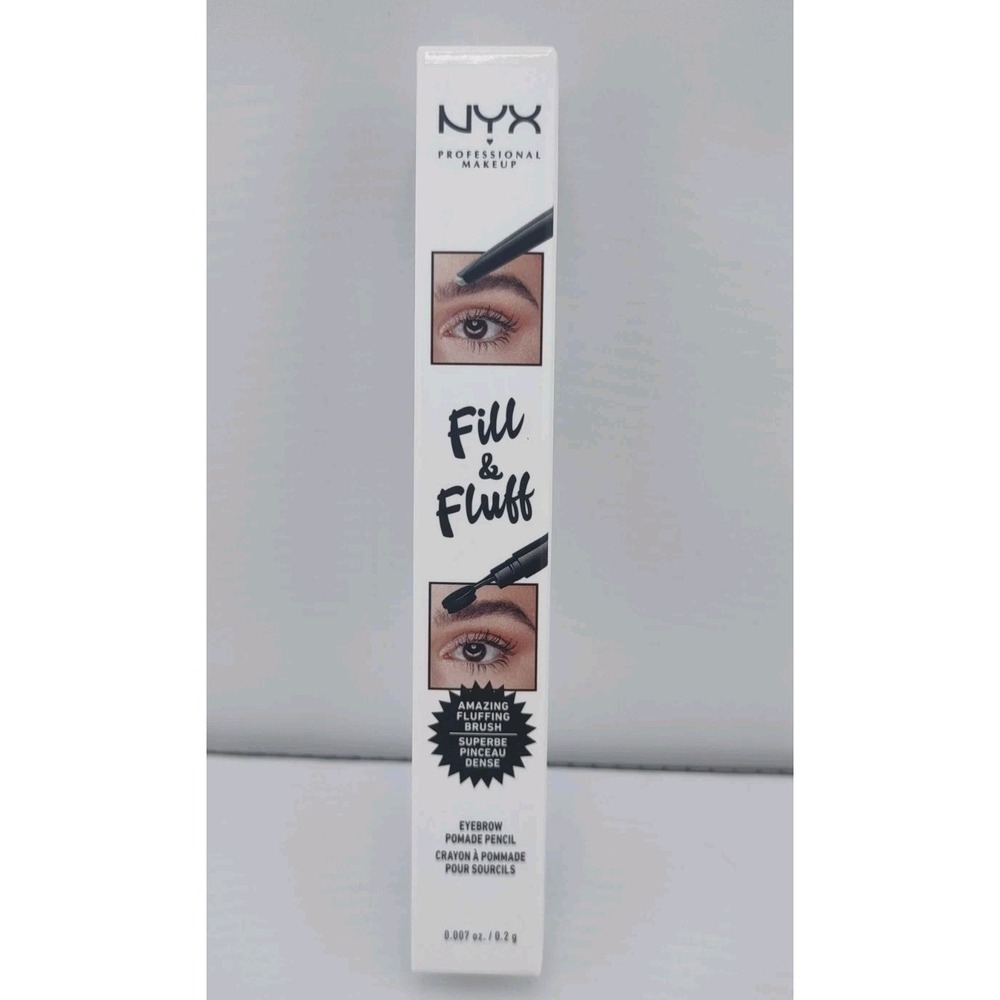 NYX PROFESSIONAL MAKEUP Fill Fluff Eyebrow Pomade Dual-End Brush & Pencil‎ Clear